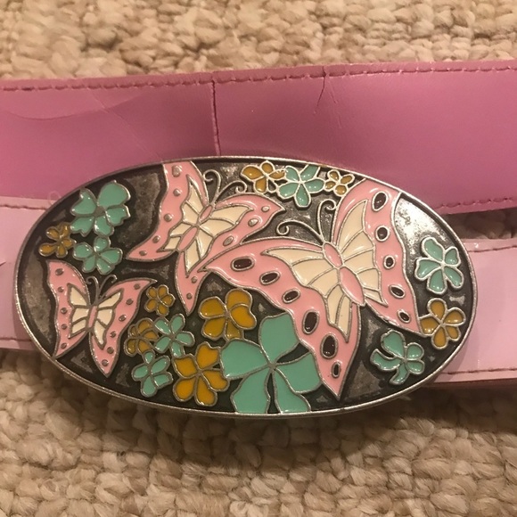Rare Vintage 1993 Large Pink Butterfly Belt Buckle - Picture 1 of 8